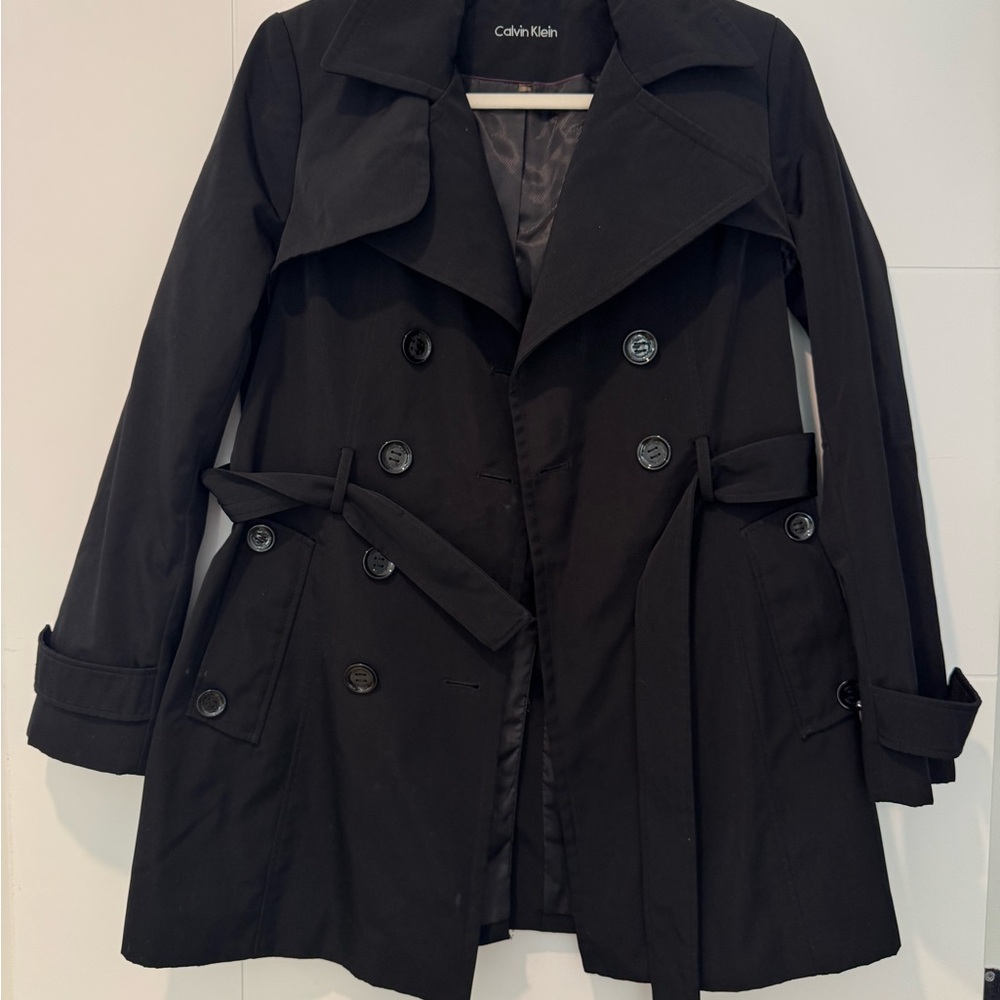 Calvin Klein Classic Black Trench Coat